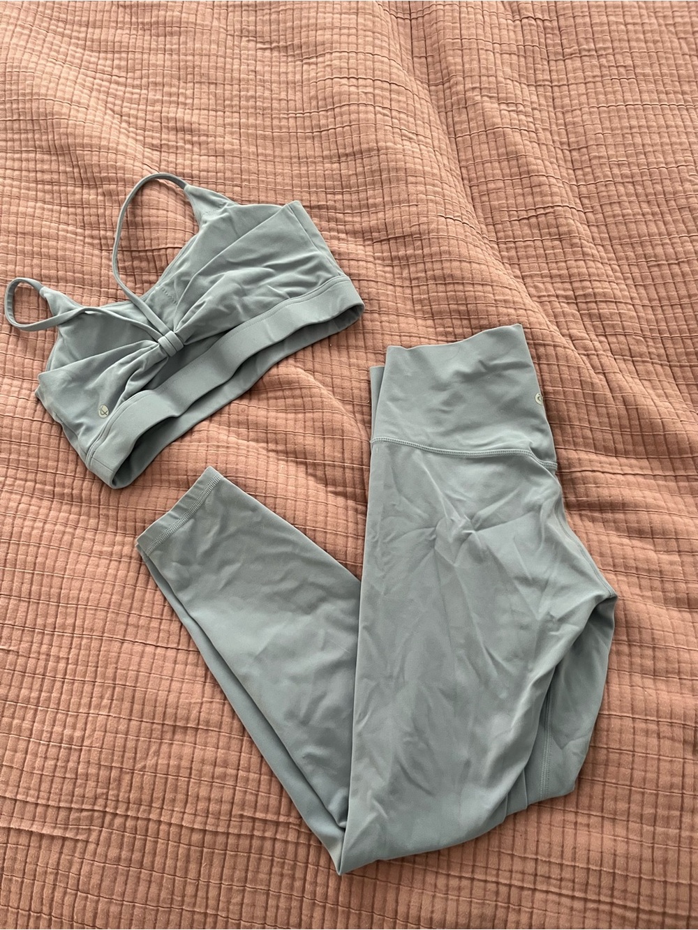 Dusty Blue Workout Set - Picture 2 of 3